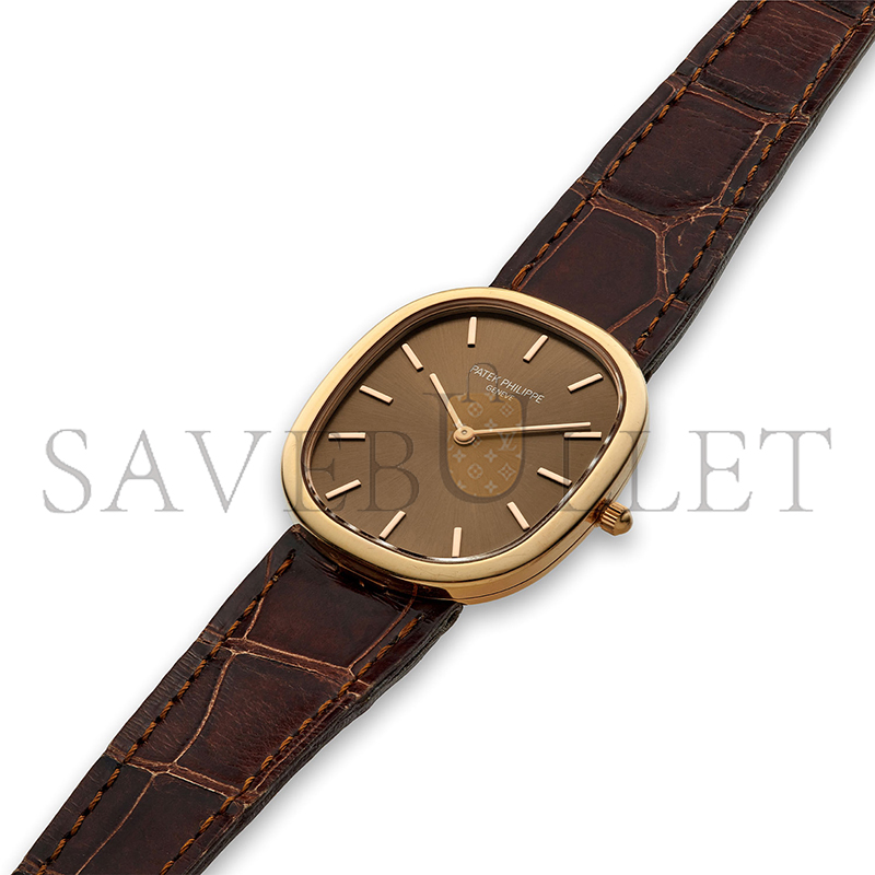 PATEK PHILIPPE ROSE GOLD ELLIPSE WITH BROWN GOLD DIAL 31x35.5MM 3738100R-001